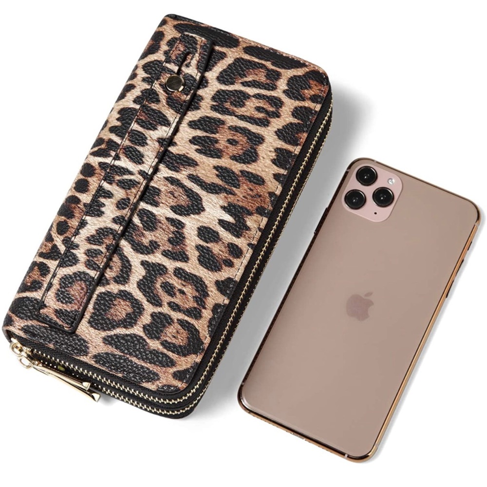 Dual Zipper Wallet & Phone Clutch with Hand Strap and RFID Blocking